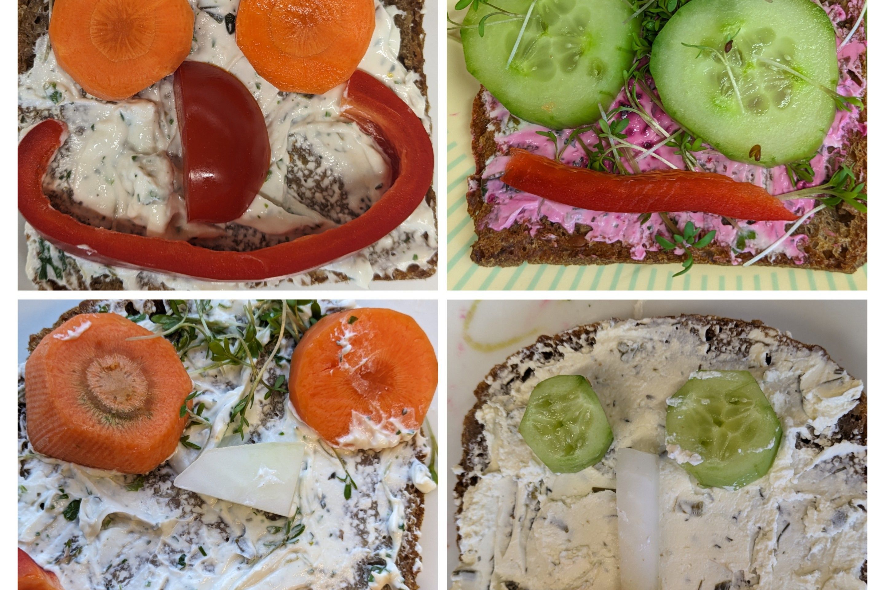 Lustige Brotgesichter