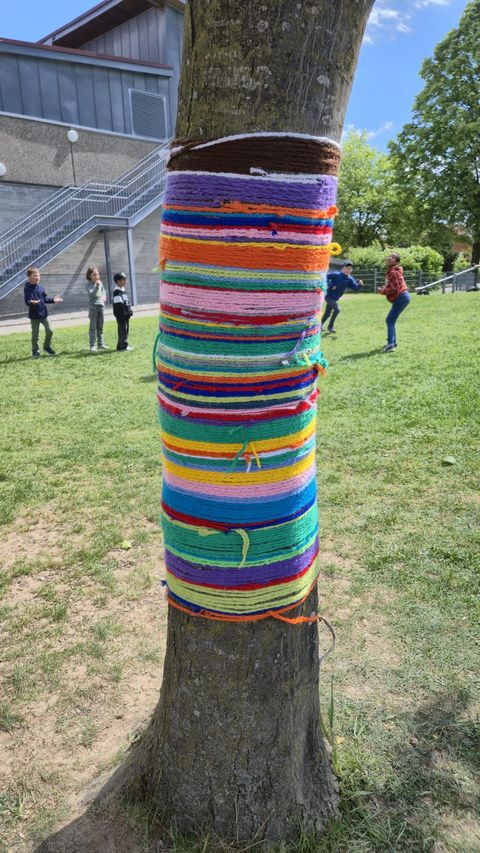 Urban Knitting am Baum